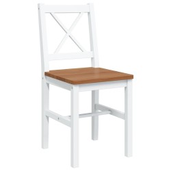 Ensemble de salle à manger 5 pcs Marron et blanc 517158517158