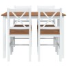 Ensemble de salle à manger 5 pcs Marron et blanc 517158517158