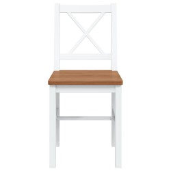 Ensemble de salle à manger 5 pcs Marron et blanc 517158517158