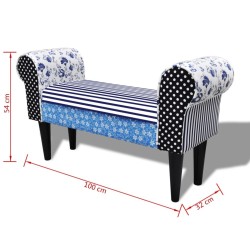 Banc Design avec patchwork Bleu et blanc 517159517159