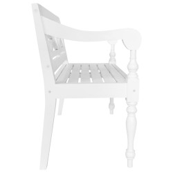 Banc Batavia 98 cm Bois d'acajou massif Blanc 517180517180