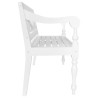 Banc Batavia 98 cm Bois d'acajou massif Blanc 517180517180