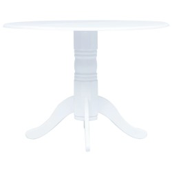 Table à manger Blanc 106 cm Bois d'hévéa massif 517182517182