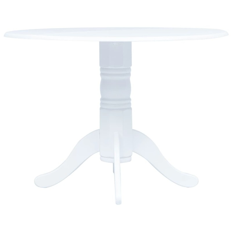 Table à manger Blanc 106 cm Bois d'hévéa massif 517182517182