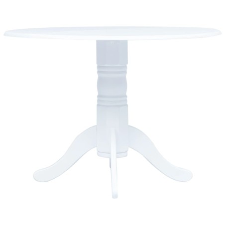 Table à manger Blanc 106 cm Bois d'hévéa massif 517182517182