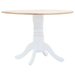 Table à manger Blanc et marron 106 cm Bois d'hévéa massif 517183517183
