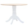 Table à manger Blanc et marron 106 cm Bois d'hévéa massif 517183517183