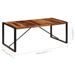 Table à dîner 200x100x75 cm Bois de Sesham solide 517184517184