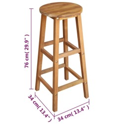 Table et tabourets de bar 7 pcs Bois d'acacia massif 517191517191