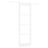 Porte coulissante Blanc 78 x 232 cm Bois de pin massif et verre 517225517225