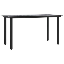 Ensemble à manger de jardin 7 pcs noir textilène et acier 517253517253