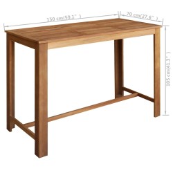 Table de bar Bois d'acacia massif 150x70x105 cm 517254517254
