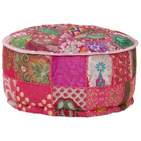 Pouf rond en coton en patchwork fait à la main 40 x 20 cm Rose 517258517258