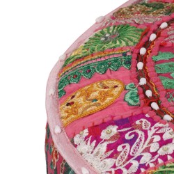 Pouf rond en coton en patchwork fait à la main 40 x 20 cm Rose 517258517258