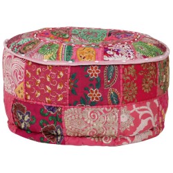 Pouf rond en coton en patchwork fait à la main 40 x 20 cm Rose 517258517258