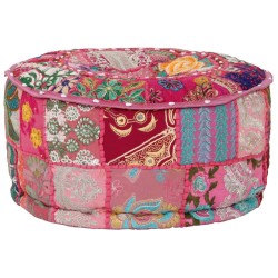 Pouf rond en coton en patchwork fait à la main 40 x 20 cm Rose 517258517258