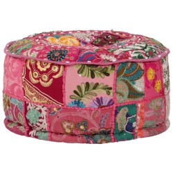 Pouf rond en coton en patchwork fait à la main 40 x 20 cm Rose 517258517258