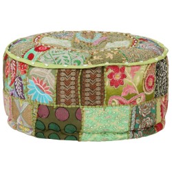 Pouf rond en coton fait à la main 40 x 20 cm Vert 517259517259