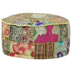 Pouf rond en coton fait à la main 40 x 20 cm Vert 517259517259