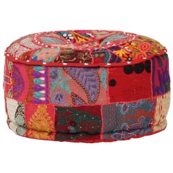 Pouf rond en coton fait à la main 40 x 20 cm Rouge 517260517260