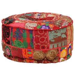 Pouf rond en coton fait à la main 40 x 20 cm Rouge 517260517260