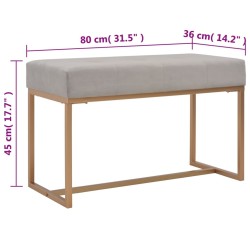 Banc 80 cm Gris Velours 517278517278