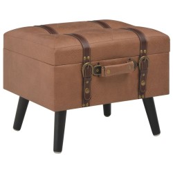 Tabouret de rangement 40 cm Marron Similicuir 517288517288