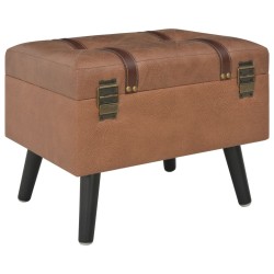 Tabouret de rangement 40 cm Marron Similicuir 517288517288
