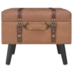 Tabouret de rangement 40 cm Marron Similicuir 517288517288