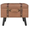 Tabouret de rangement 40 cm Marron Similicuir 517288517288