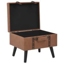 Tabouret de rangement 40 cm Marron Similicuir 517288517288