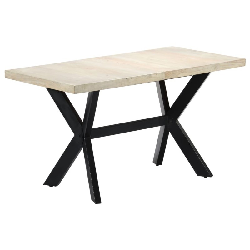 Table à dîner 140 x 70 x 75 cm Bois de manguier massif blanchi  517299517299