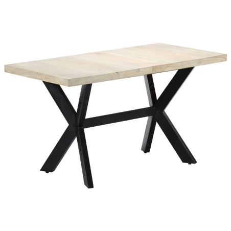 Table à dîner 140 x 70 x 75 cm Bois de manguier massif blanchi  517299517299
