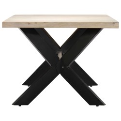 Table à dîner 140 x 70 x 75 cm Bois de manguier massif blanchi  517299517299