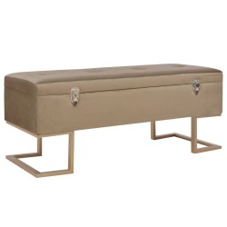 Banc avec compartiment de rangement 105 cm Beige Velours 517300517300