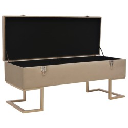 Banc avec compartiment de rangement 105 cm Beige Velours 517300517300