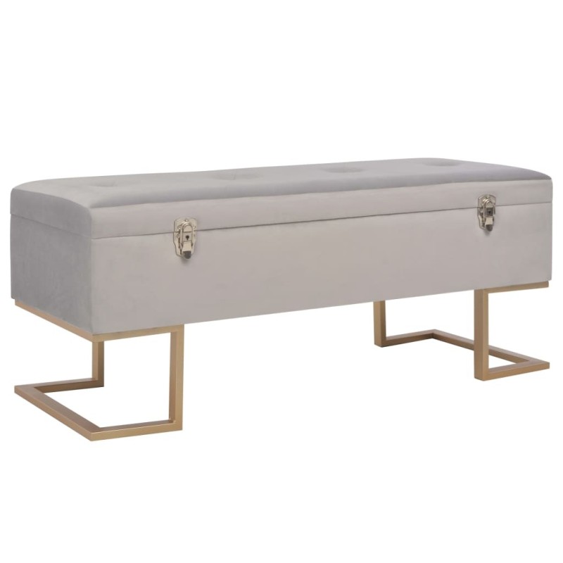 Banc avec compartiment de rangement 105 cm Gris Velours 517301517301