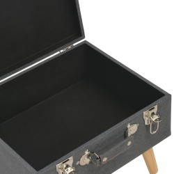 Tabouret de rangement 40 cm Gris foncé Tissu 517302517302