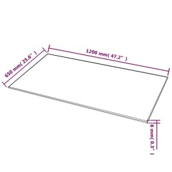 Dessus de table rectangulaire Verre trempé 1200 x 650 mm 517304517304
