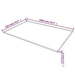 Dessus de table rectangulaire Verre trempé 1000 x 620 mm 517310517310