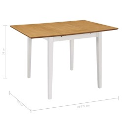 Table à manger extensible Blanc (80-120)x80x74 cm MDF 517315517315