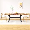 Table à manger Bois récupération massif et croix en acier 180cm 517316517316
