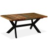 Table à manger Bois récupération massif et croix en acier 180cm 517316517316