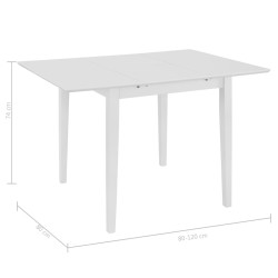 Table à manger extensible Blanc (80-120)x80x74 cm MDF 517318517318