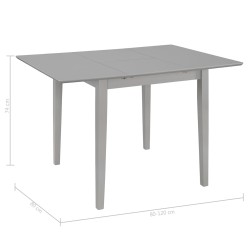 Table à dîner extensible Gris (80-120) x 80 x 74 cm MDF 517319517319