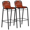 Ensemble de bar 3 pcs Bois massif recyclé et cuir de chèvre 517322517322