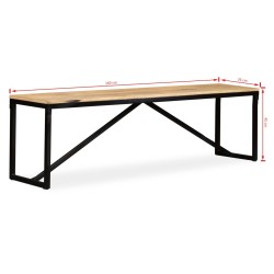 Banc Bois de manguier massif 160x35x45 cm 517323517323