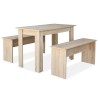 Table à manger et bancs 3 pcs Bois d'ingénierie Chêne 517325517325