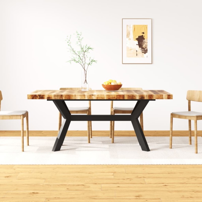 Table à manger Bois de manguier massif et croix en acier 180 cm 517326517326
