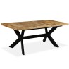 Table à manger Bois de manguier massif et croix en acier 180 cm 517326517326